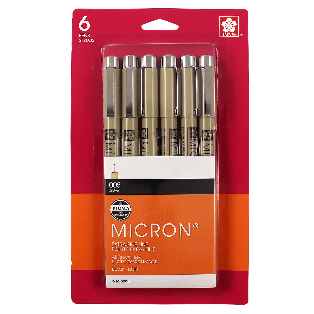 Pigma® Micron® Black Extra Fine Line Ink Pens, 6ct.